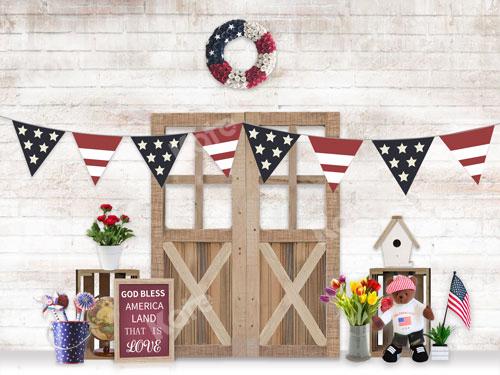 Kate  US Flag Door Backdrop Designed By JS Photography - Kate Backdrop AU