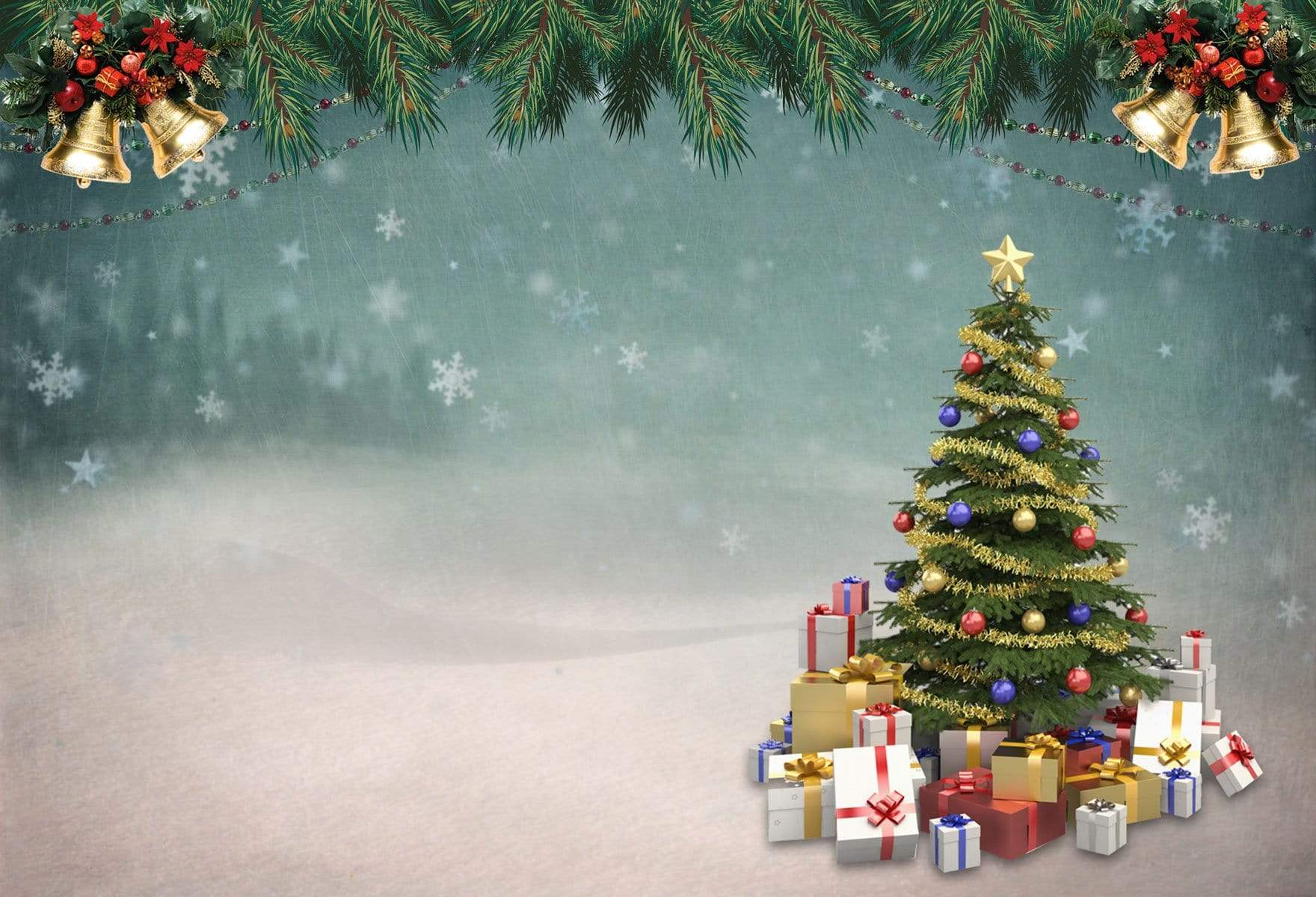 Kate Winter Christmas Tree With Snowflakes Backdrop Designed by JFCC - Kate Backdrop AU