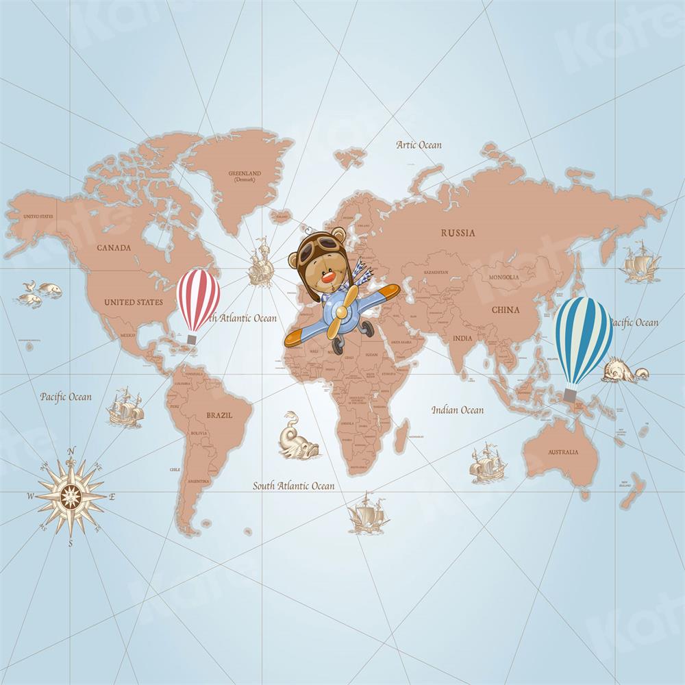 Kate Travel Around the World Pilot Children Backdrop for Photography Designed by JFCC - Kate Backdrop AU