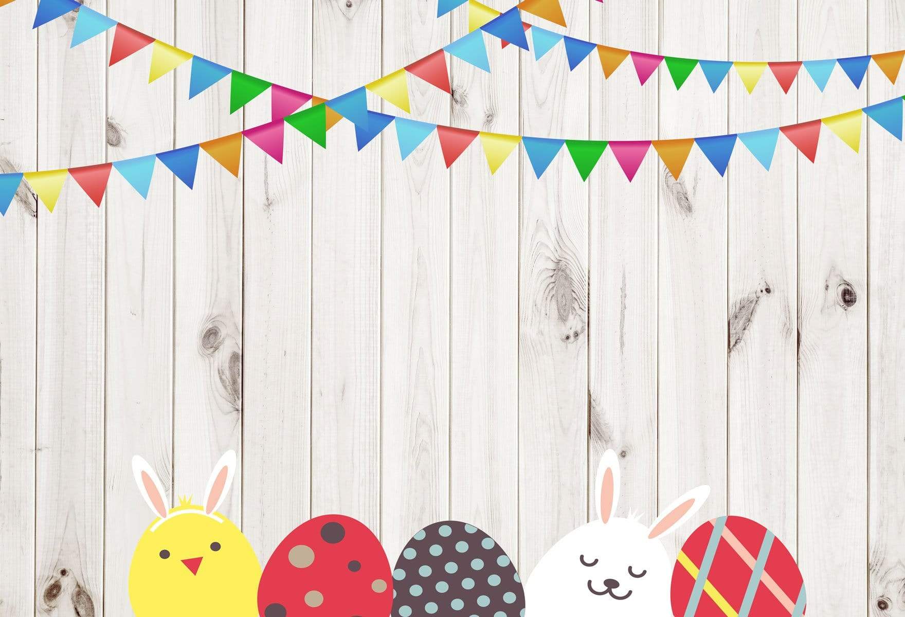 Kate Easter Wood Wall with Eggs and Decorations Backdrop for Photography Designed by JFCC - Kate Backdrop AU