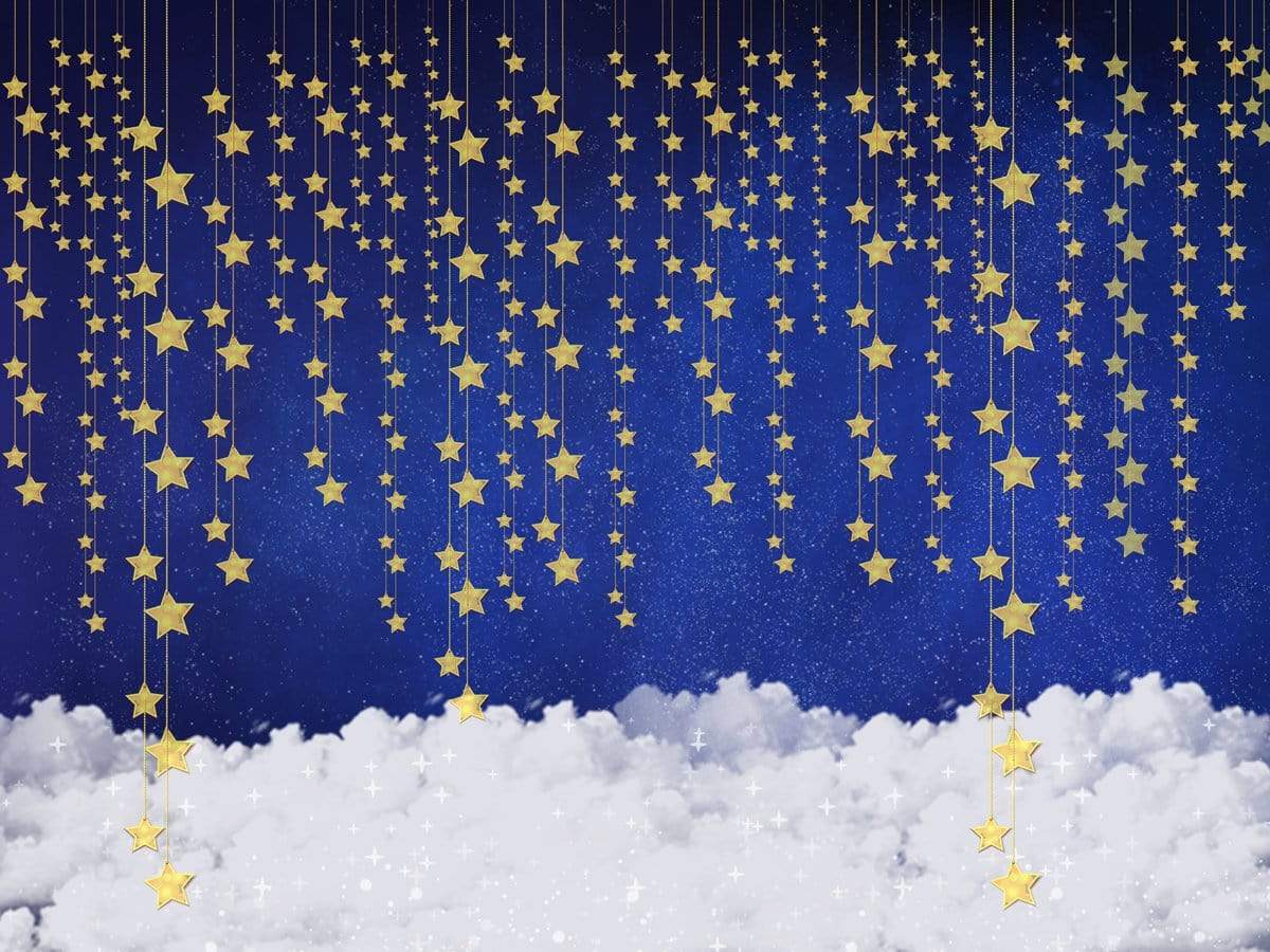 Kate Night Sky with Bling Stars and Clouds Children Backdrop for Photography Designed by JFCC - Kate Backdrop AU