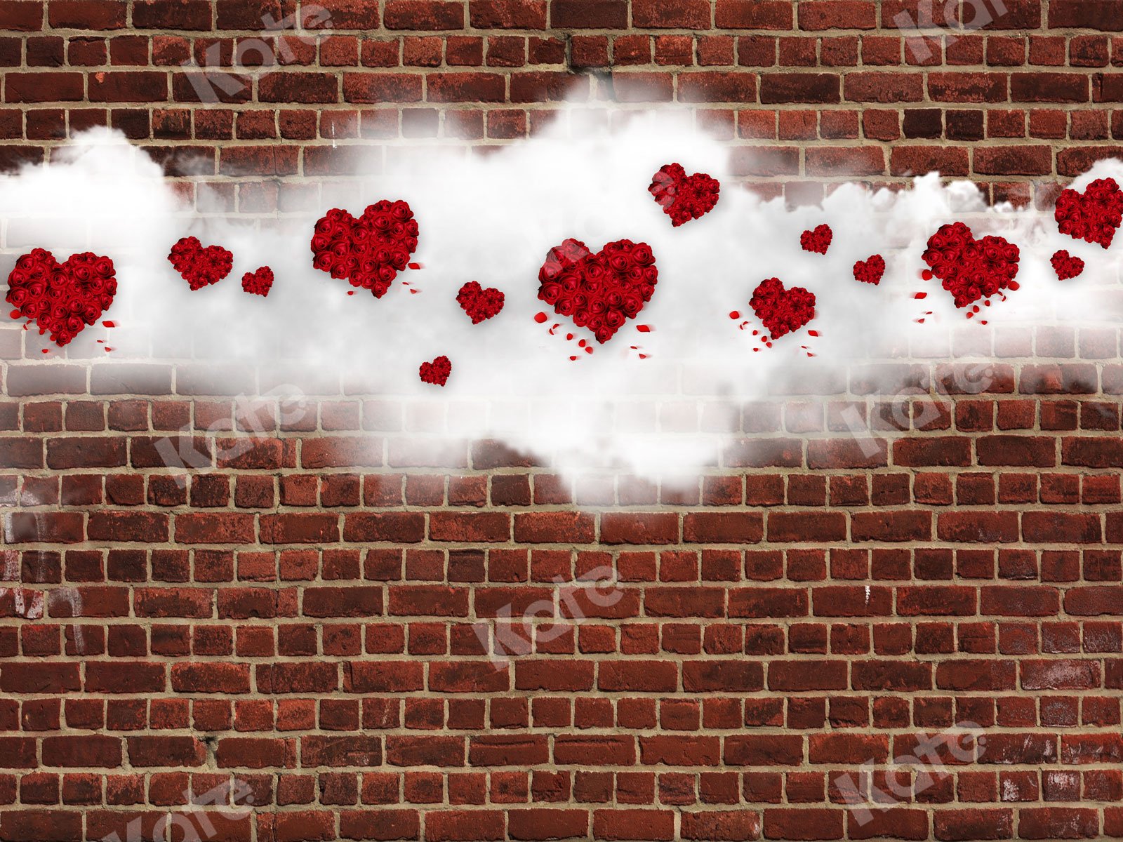 Kate Valentine's Day Brick Wall Backdrop for Photography - Kate Backdrop AU