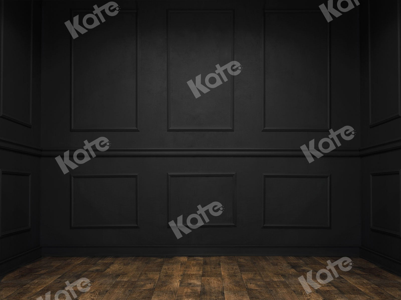 Kate Retro Black Wall Wood Floor Backdrop for Photography