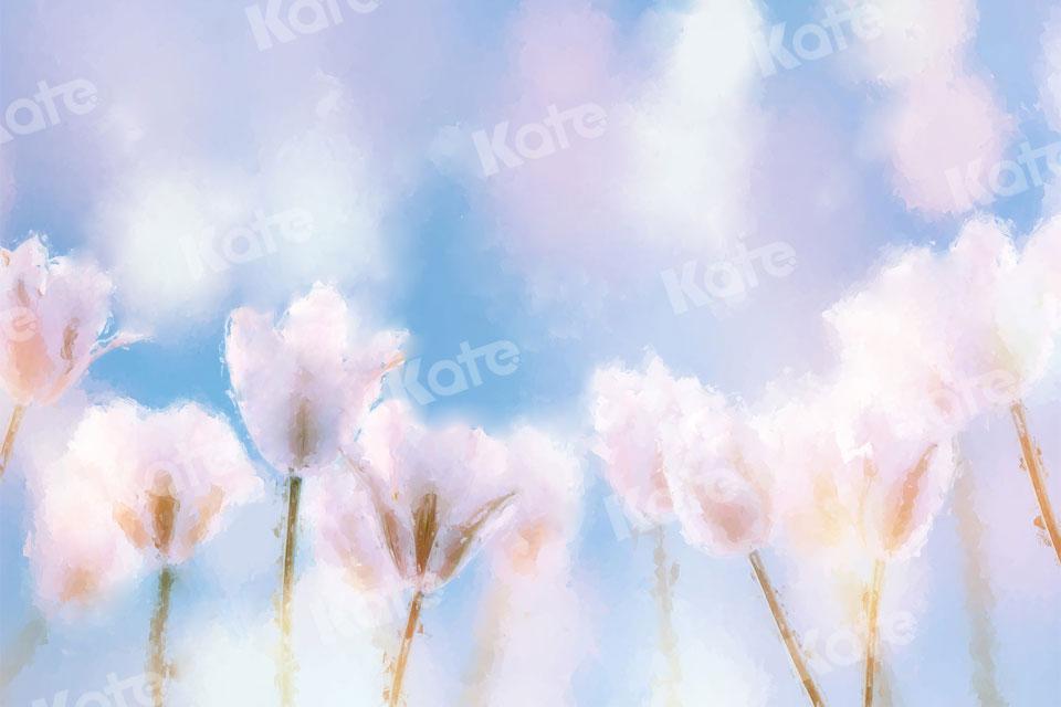 Kate Fine Art White Tulip Backdrop for Photography