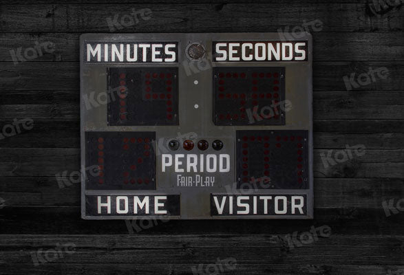 Kate Sports Black Vintage Basketball Scoreboard Backdrop for Photography - Kate Backdrop AU