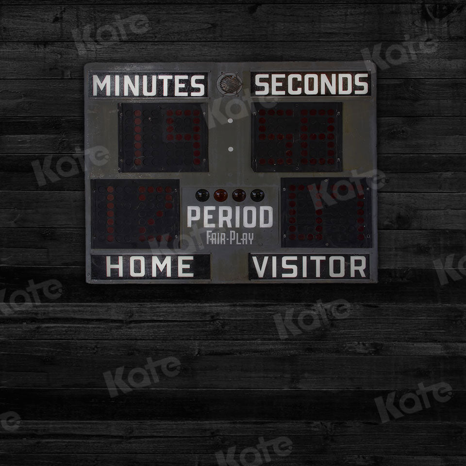 Kate Sports Black Vintage Basketball Scoreboard Backdrop for Photography - Kate Backdrop AU