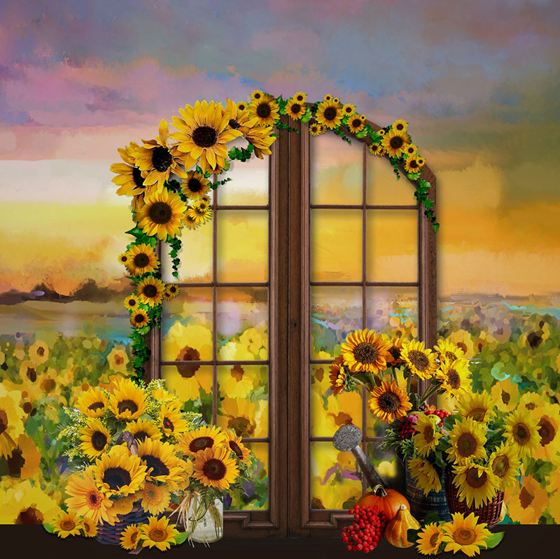 Kate Spring Sunflowers Field Backdrop Designed By JFCC