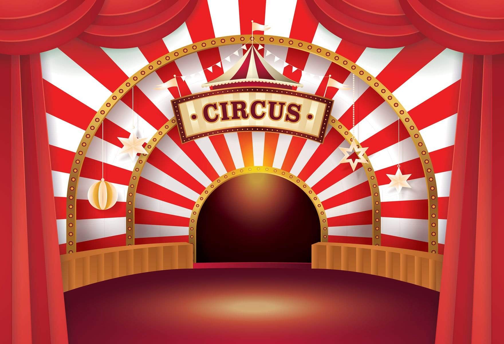 Kate Circus Stage Red  Backdrop for Photography - Kate Backdrop AU