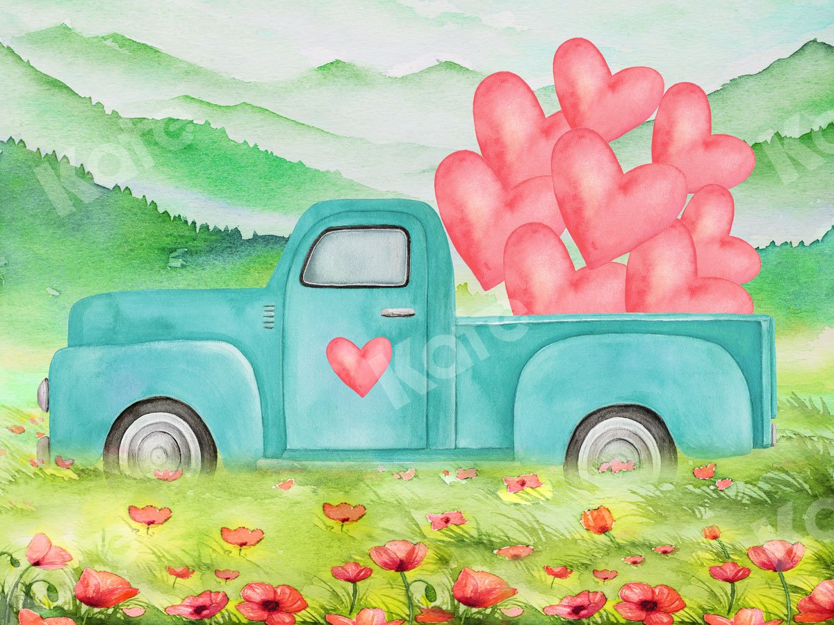 Kate Valentine's Day Fine Art Truck Backdrop for Photography - Kate Backdrop AU