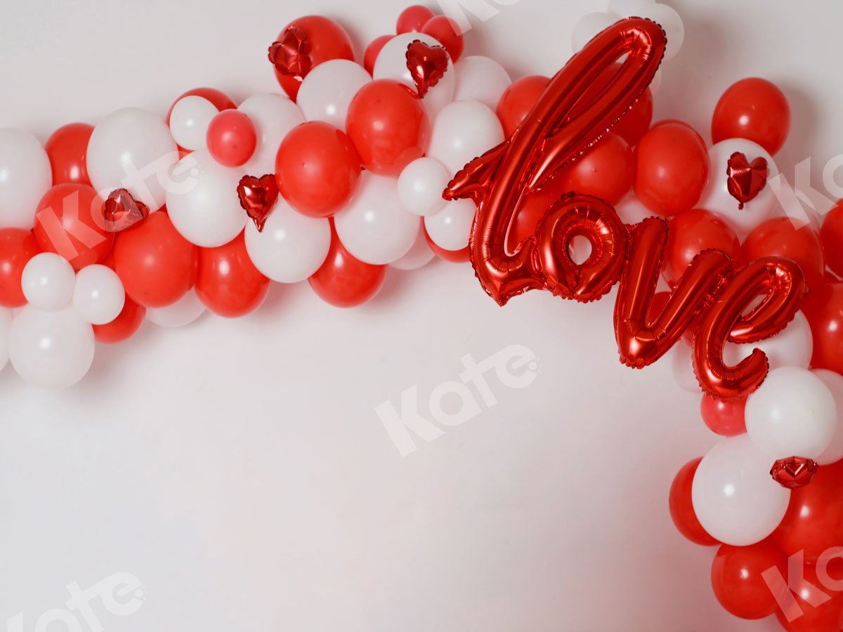 Kate Valentine's Day Balloon Arch Backdrop for Photography - Kate Backdrop AU