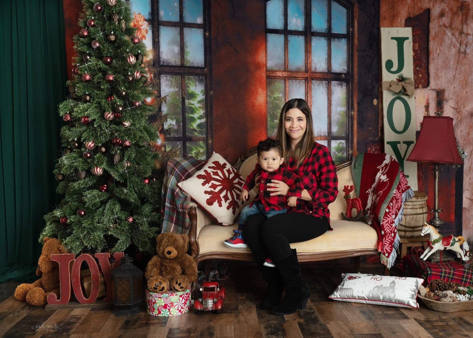 Kate Christmas Tree Photography Backdrop Piano Photo Background - Kate Backdrop AU