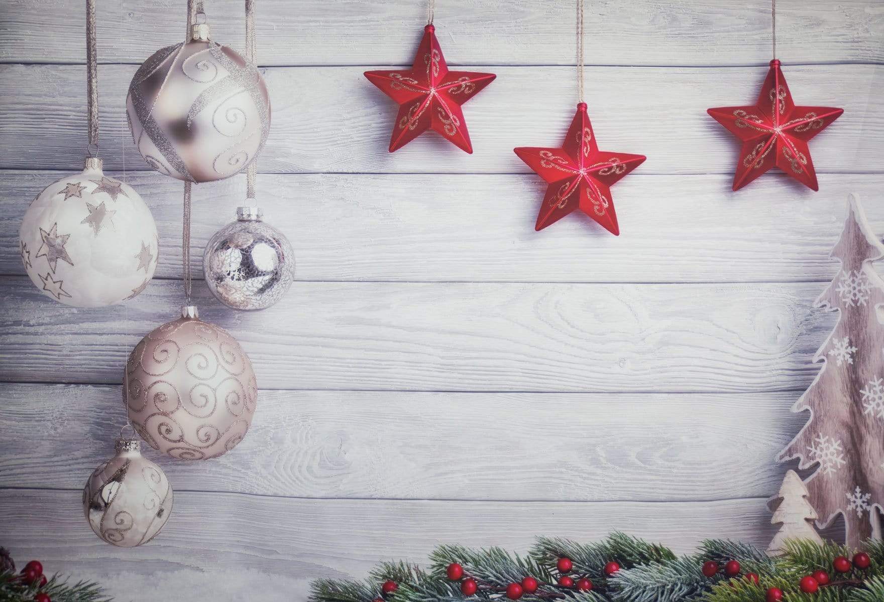 Kate Gray Wood Christmas Decor Backdrop - Kate Backdrop AU