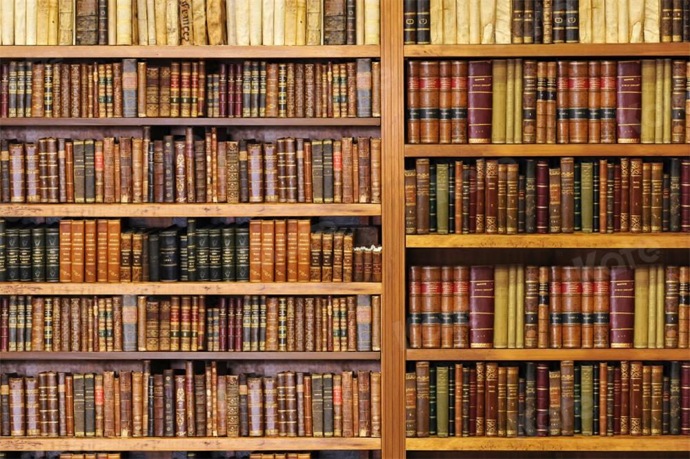 Kate Back to School Bookshelf With Books Backdrop for Photography