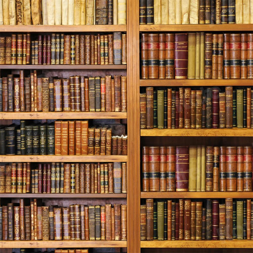 Kate Back to School Bookshelf With Books Backdrop for Photography