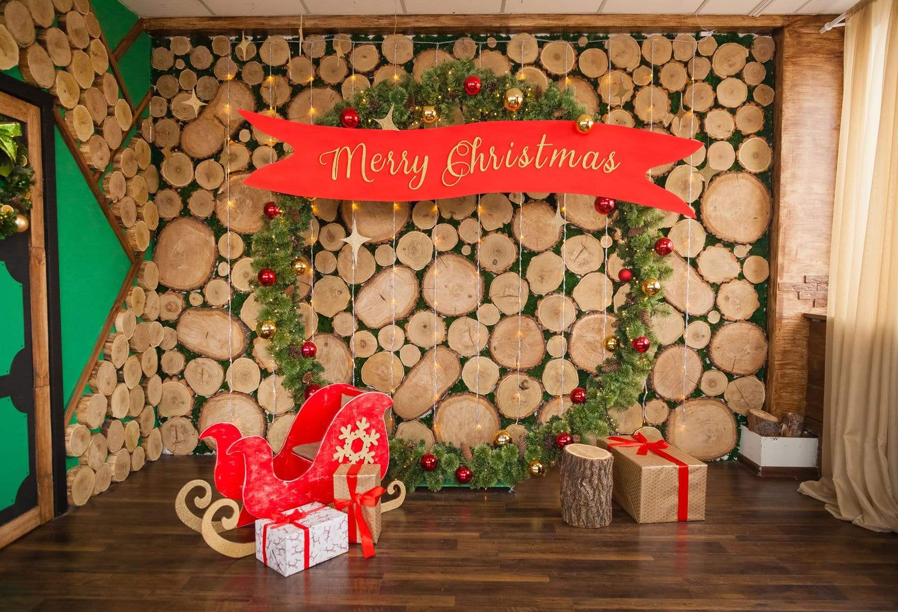 Kate Winter Christmas Wood Backdrop for Photography - Kate Backdrop AU