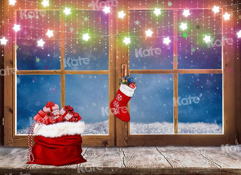 Kate Window Christmas Lights Backdrop for Photography