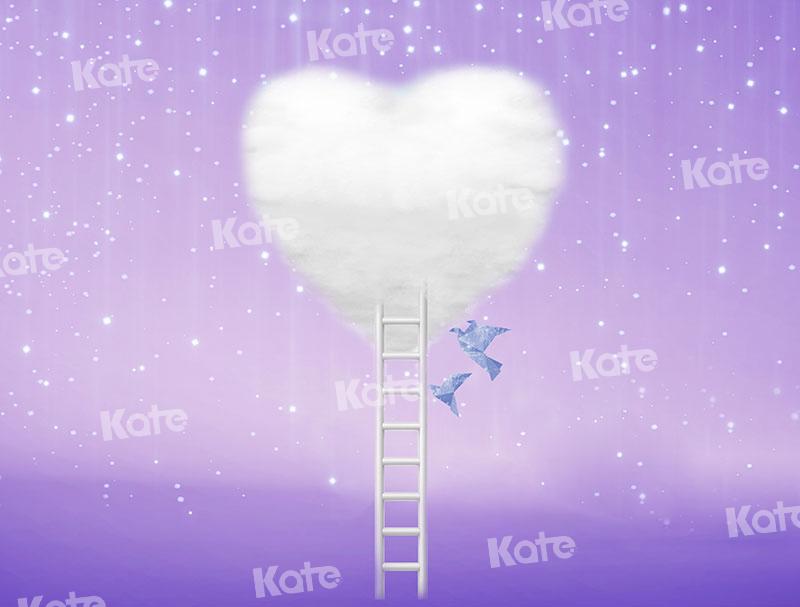 Kate Valentine's Day Love Stars Purple Backdrop for Photography