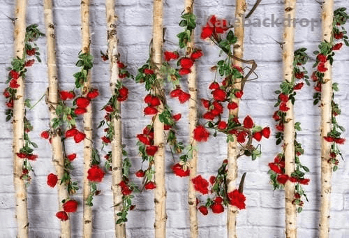 Kate Valentines Wooden Stick with Roses Backdrop Designed by Jia Chan Photography - Kate Backdrop AU