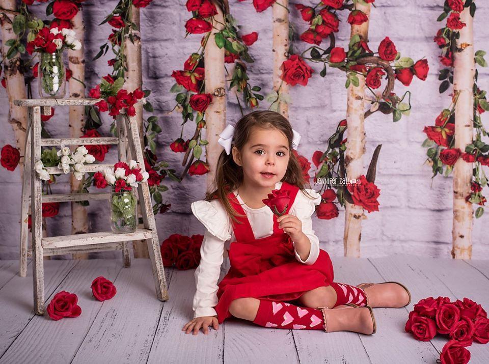 Kate Valentines Wooden Stick with Roses Backdrop Designed by Jia Chan Photography - Kate Backdrop AU