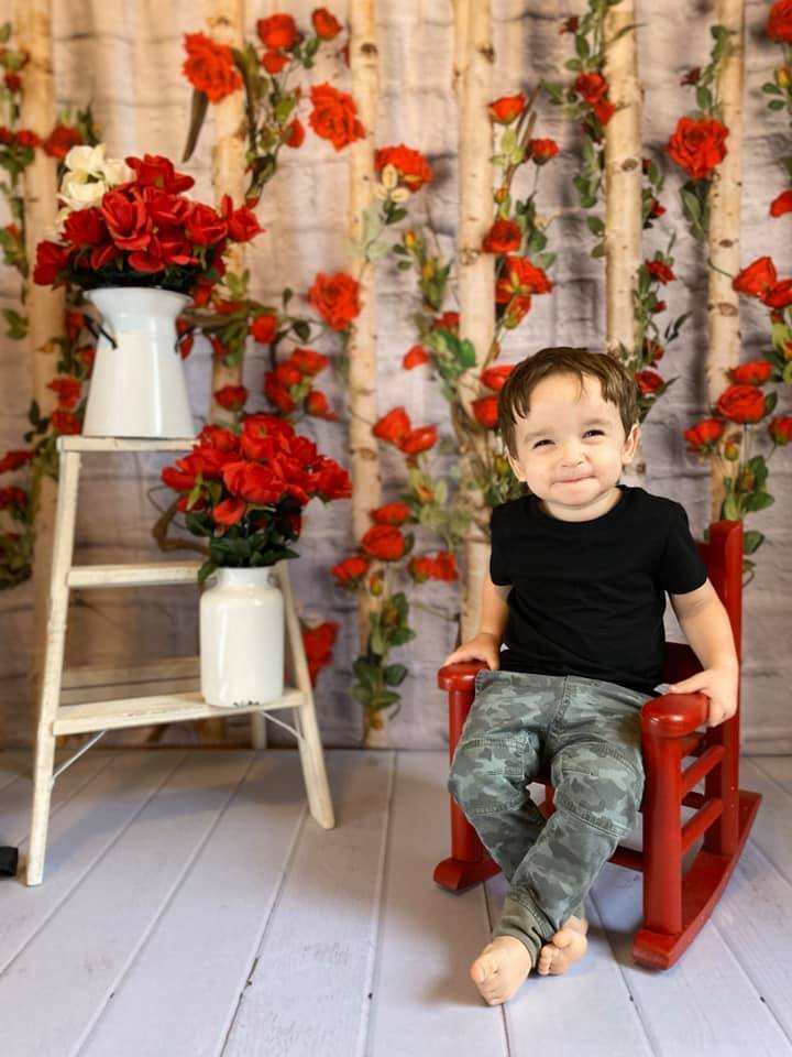 Kate Valentines Wooden Stick with Roses Backdrop Designed by Jia Chan Photography - Kate Backdrop AU