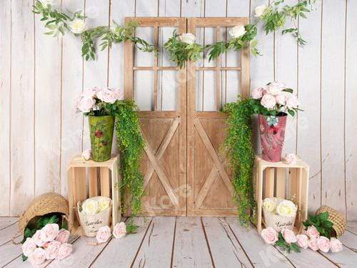 Kate Floral Barn Door Spring/Easter Backdrop Designed by Jia Chan Photography