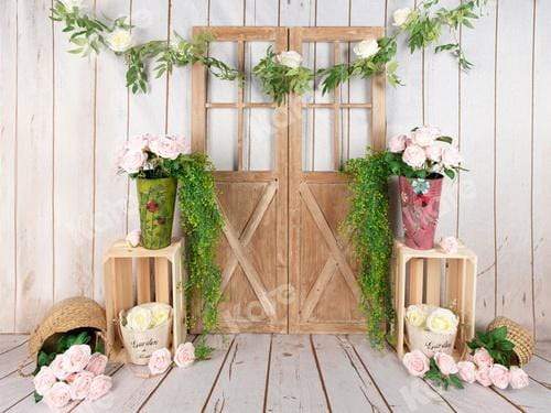 Kate Floral Barn Door Spring/Easter Backdrop Designed by Jia Chan Photography - Kate Backdrop AU