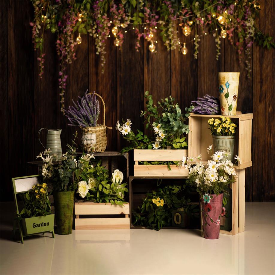 Kate Spring Flowers Garden Wooden Backdrop Designed by Jia Chan Photography