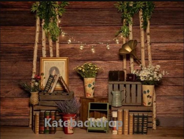 Kate Valentine's Day Light Wooden Phonograph Backdrop Designed by Jia Chan