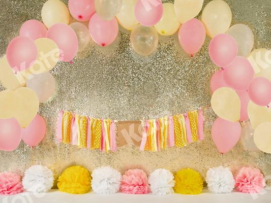 Kate Gold Girls Cake Smash Backdrop Designed by Jia Chan Photography - Kate Backdrop AU