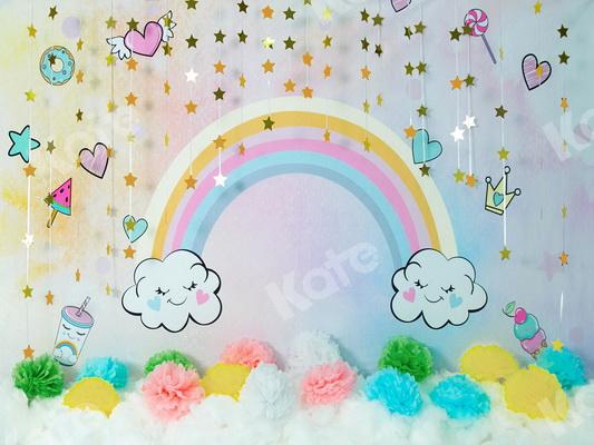 Kate Rainbow Cloud and Stars Baby Backdrop Designed by Jia Chan Photography