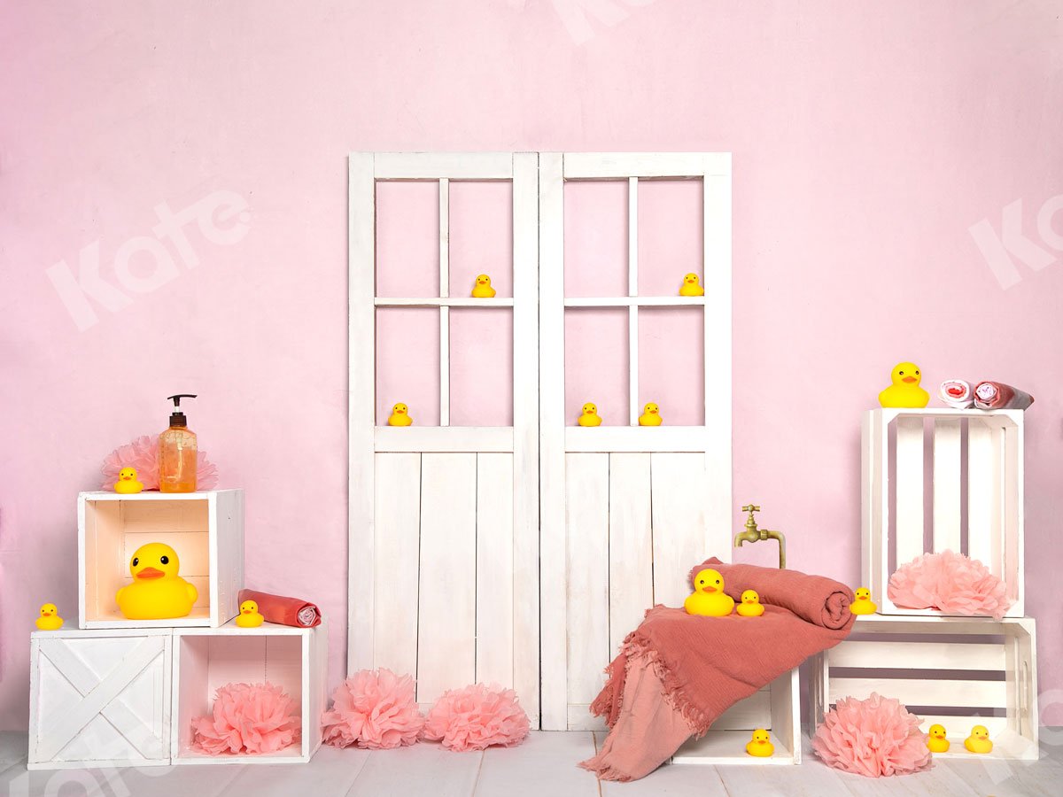 Kate Bathtime Duck Pink Backdrop Designed by Jia Chan Photography