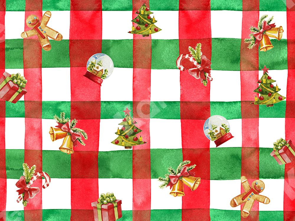 Kate Xmas Backdrop Christmas Plaids Designed by Chain Photography