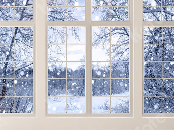 Kate Window Backdrop Winter Snow Garden Designed by Emetselch - Kate Backdrop AU