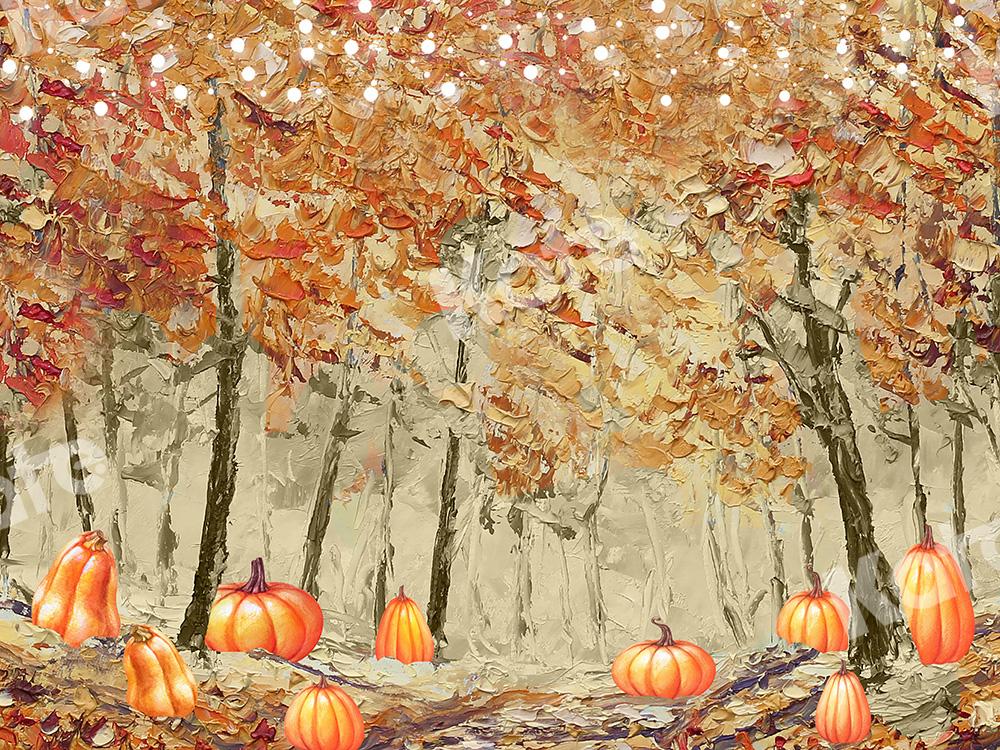 Kate Fine Art Backdrop Fall Forest Pumpkins Designed by GQ - Kate Backdrop AU