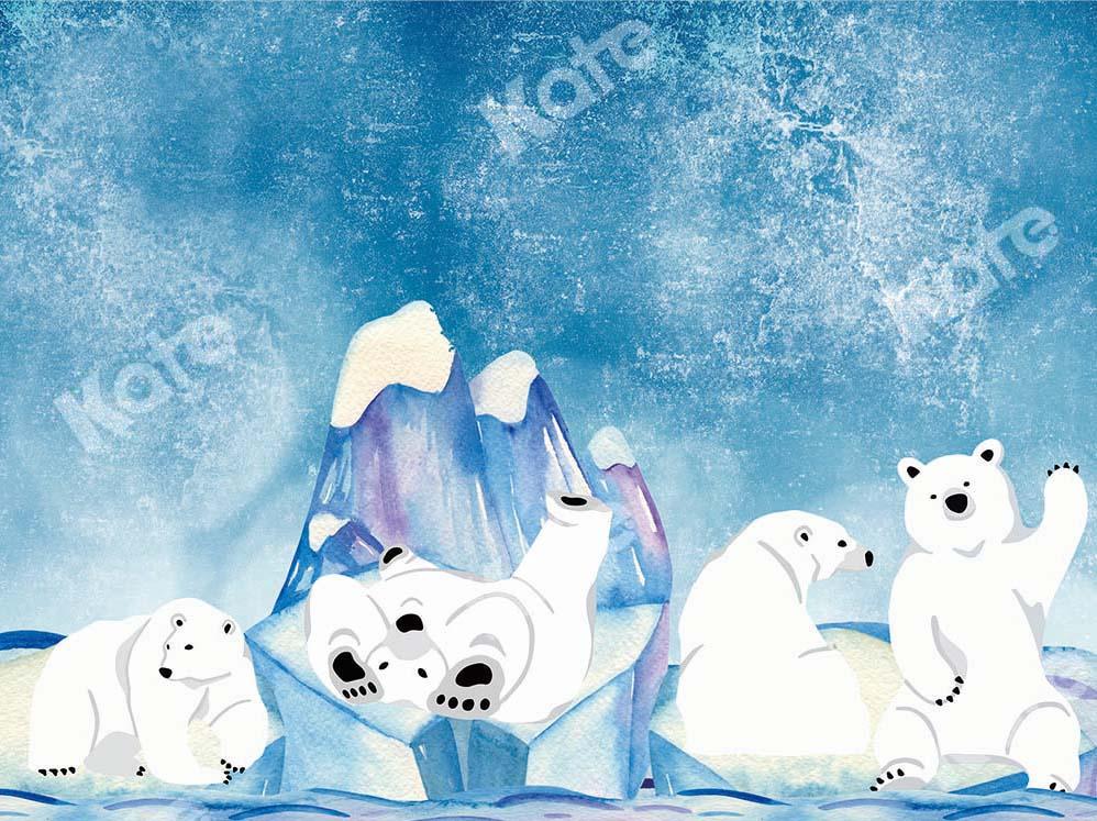 Kate Winter Polar Bear Iceberg Backdrop Designed by GQ - Kate Backdrop AU