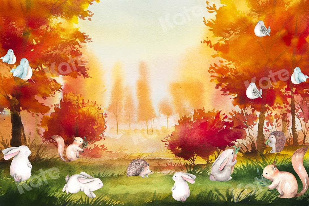 Kate Fall Forest Bunny Backdrop Designed by GQ - Kate Backdrop AU