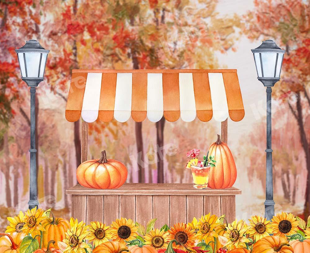 Kate Fall/thanksgiving Pumpkin Stand Backdrop Designed by GQ - Kate Backdrop AU