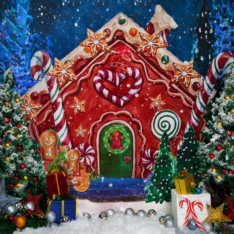 Kate Gingerbread House Christmas Backdrop Designed by Emetselch - Kate Backdrop AU