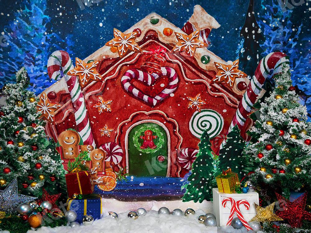 Kate Gingerbread House Christmas Backdrop Designed by Emetselch