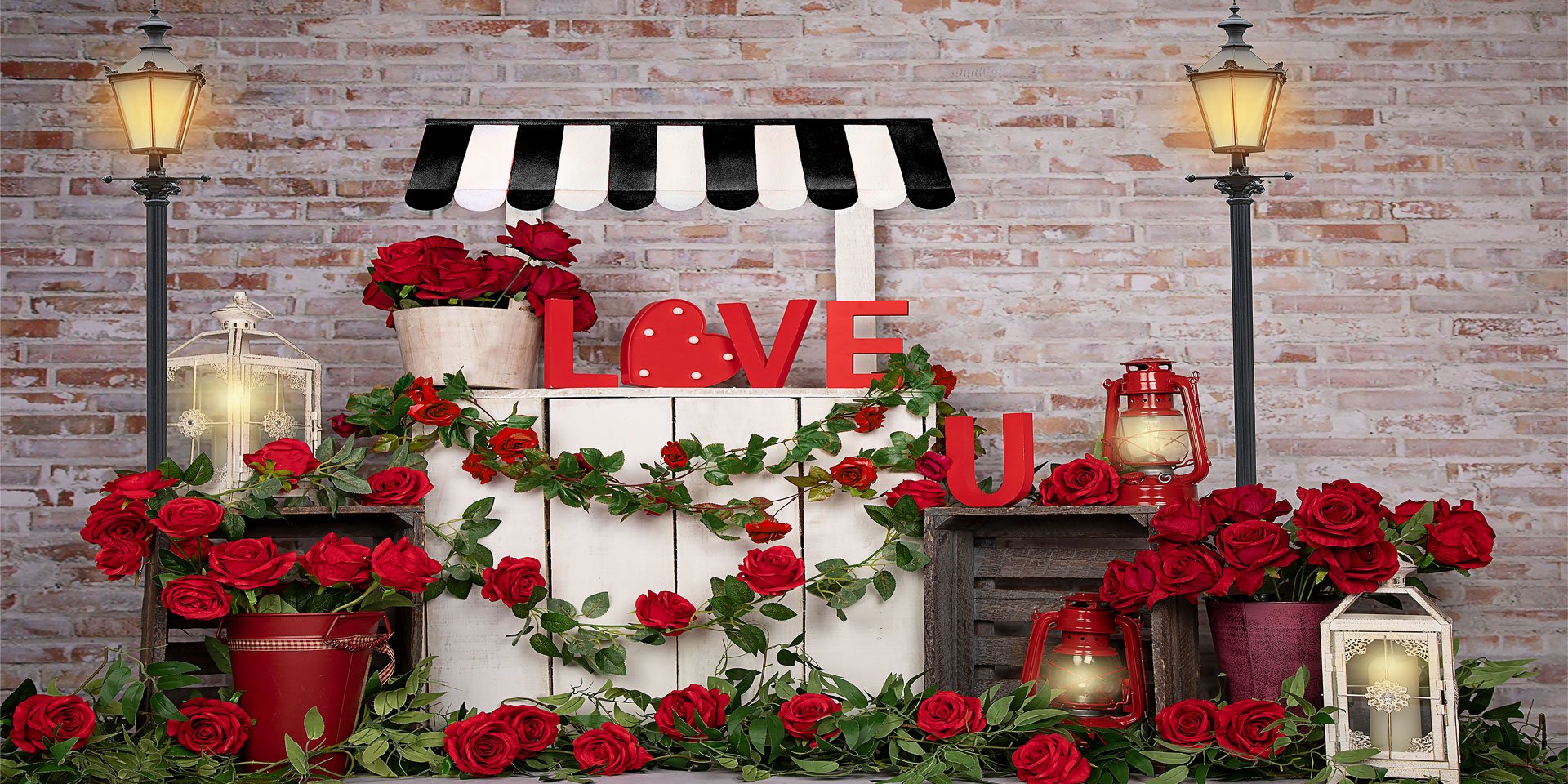Kate Valentine's Day Roses Stand Backdrop Designed by Emetselch - Kate Backdrop AU