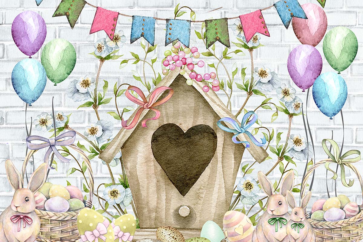 Kate Easter Bunny Egg Backdrop Designed by GQ - Kate Backdrop AU