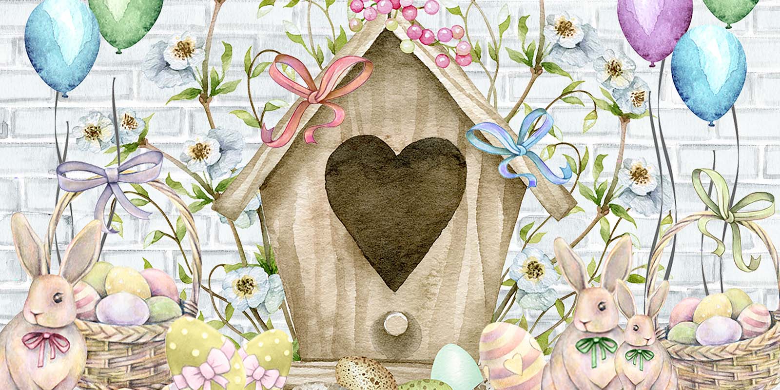 Kate Easter Bunny Egg Backdrop Designed by GQ - Kate Backdrop AU