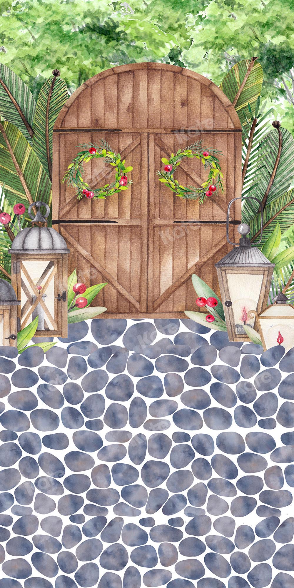 Kate Sweep Garden Door Stone Floor Backdrop Designed by GQ - Kate Backdrop AU