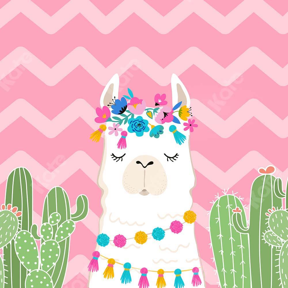 Kate Spring Cactus Backdrop Alpaca Designed by Jia Chan Photography