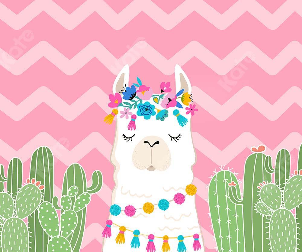 Kate Spring Cactus Backdrop Alpaca Designed by Jia Chan Photography