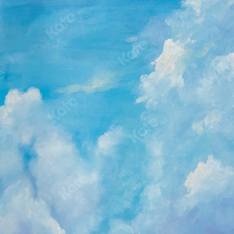 Kate Fine Art Blue Sky White Clouds Cake Smash Backdrop Designed by GQ - Kate Backdrop AU