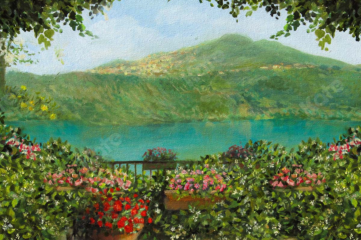 Kate Fine Art Spring Garden Lake Scene Backdrop Designed by GQ