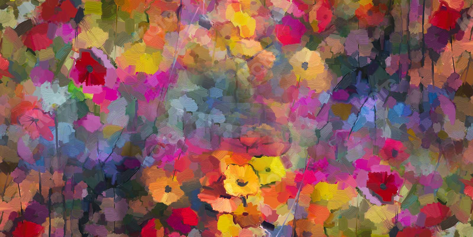 Kate Fine Art Abstract Colorful Florals Backdrop Designed by GQ