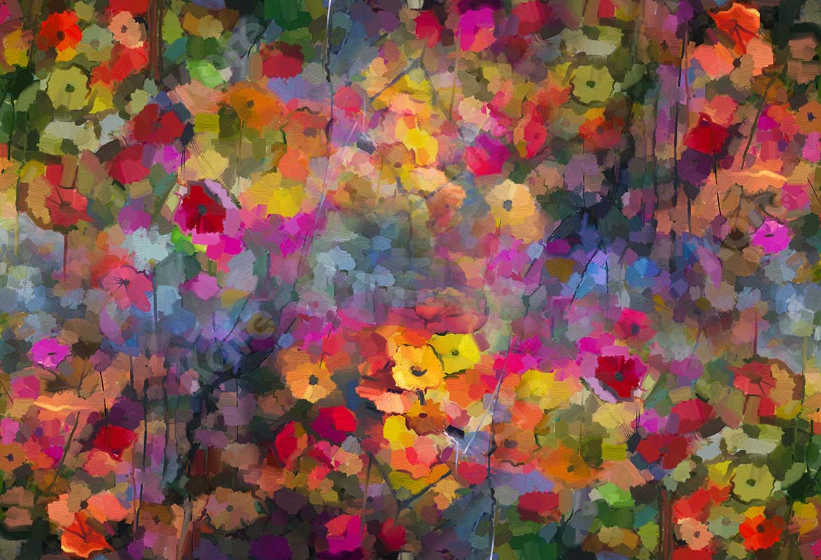 Kate Fine Art Abstract Colorful Florals Backdrop Designed by GQ