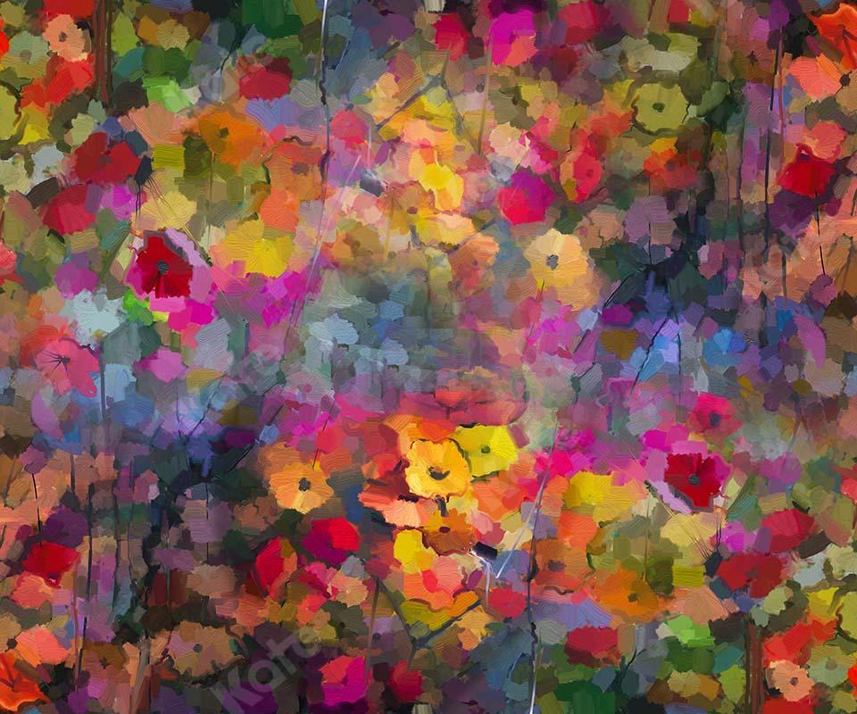 Kate Fine Art Abstract Colorful Florals Backdrop Designed by GQ